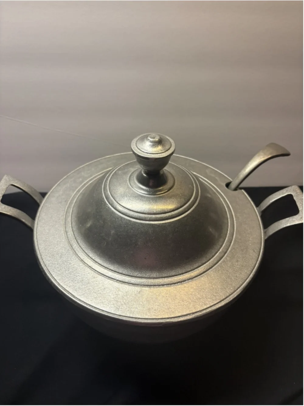 VTG Wilton Mount Joy PA Armetale Tavern Pewter RWP Soup Tureen w/Lid & Ladle